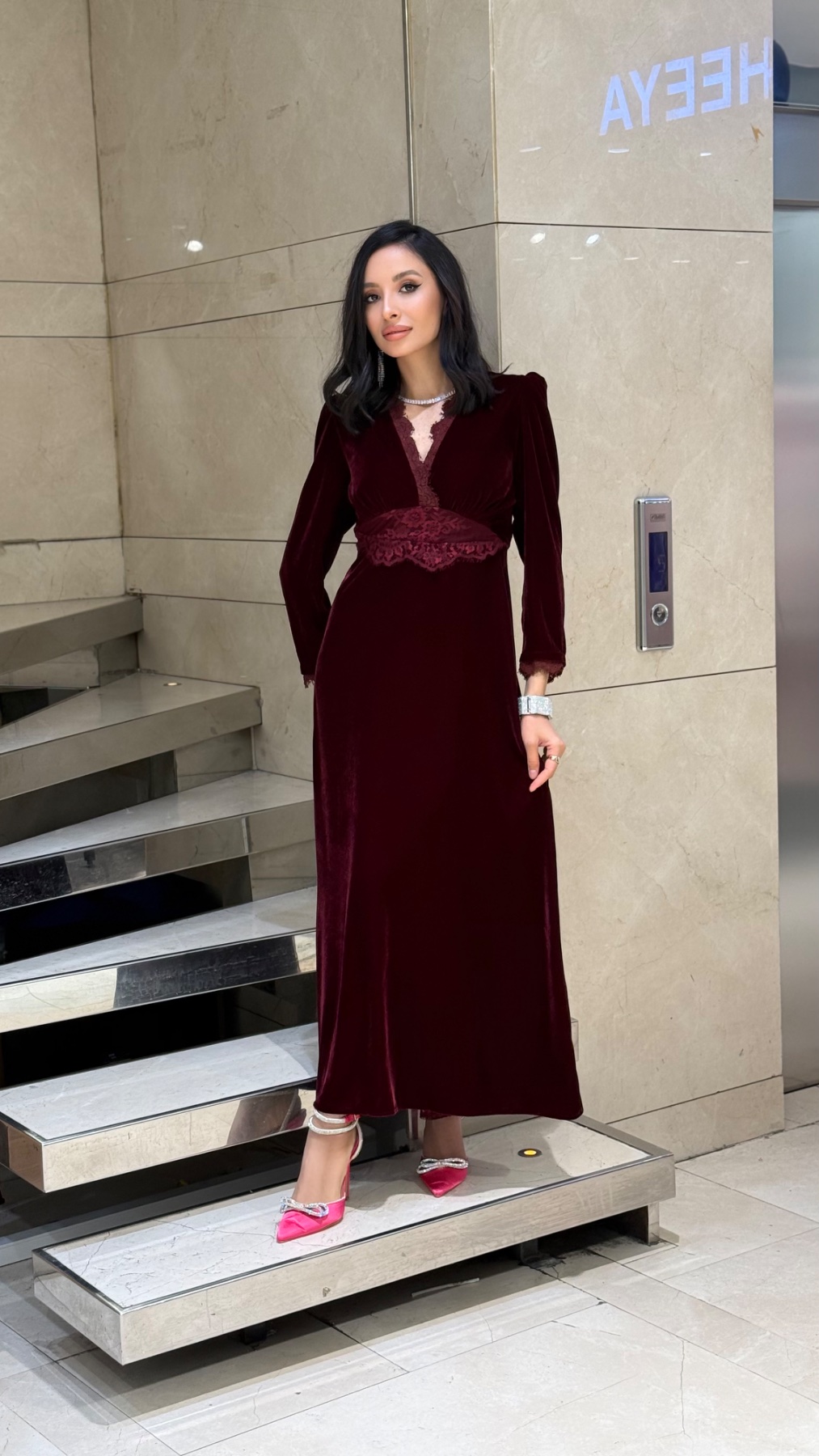 Платье CHIFFON 3547 — женская турецкая коллекция ALSHARM, ракурс 2