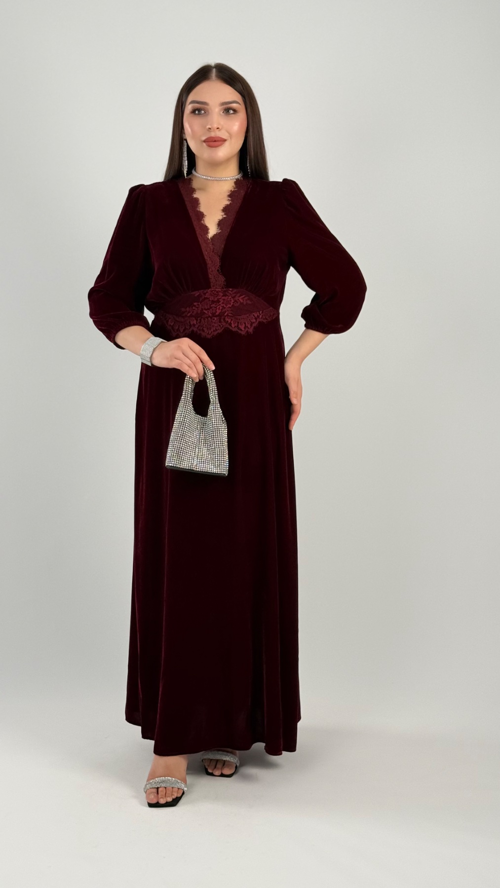 Платье CHIFFON 3539 — женская турецкая коллекция ALSHARM, ракурс 2