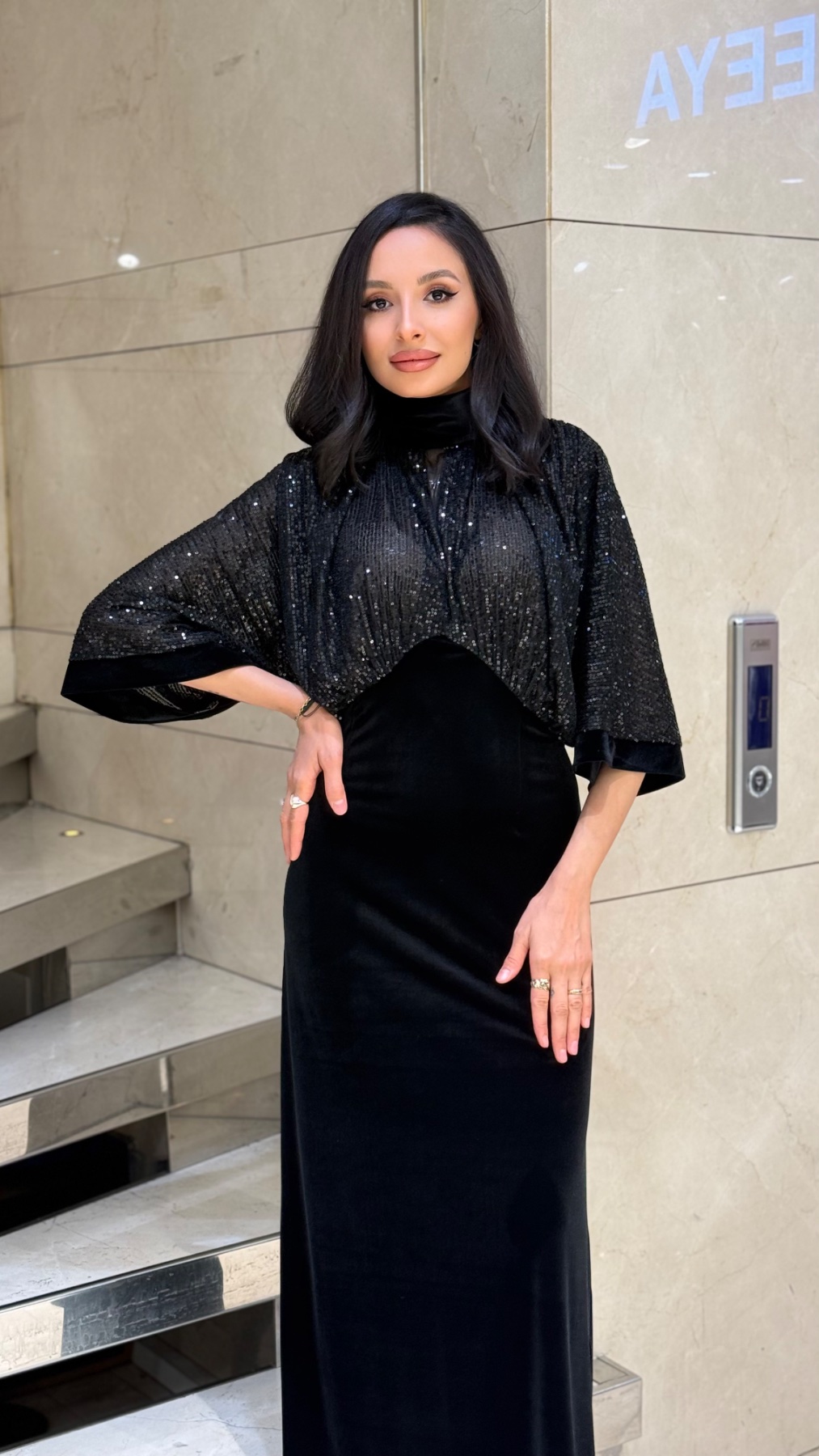 Платье CHIFFON 3543 — женская турецкая коллекция ALSHARM, ракурс 2