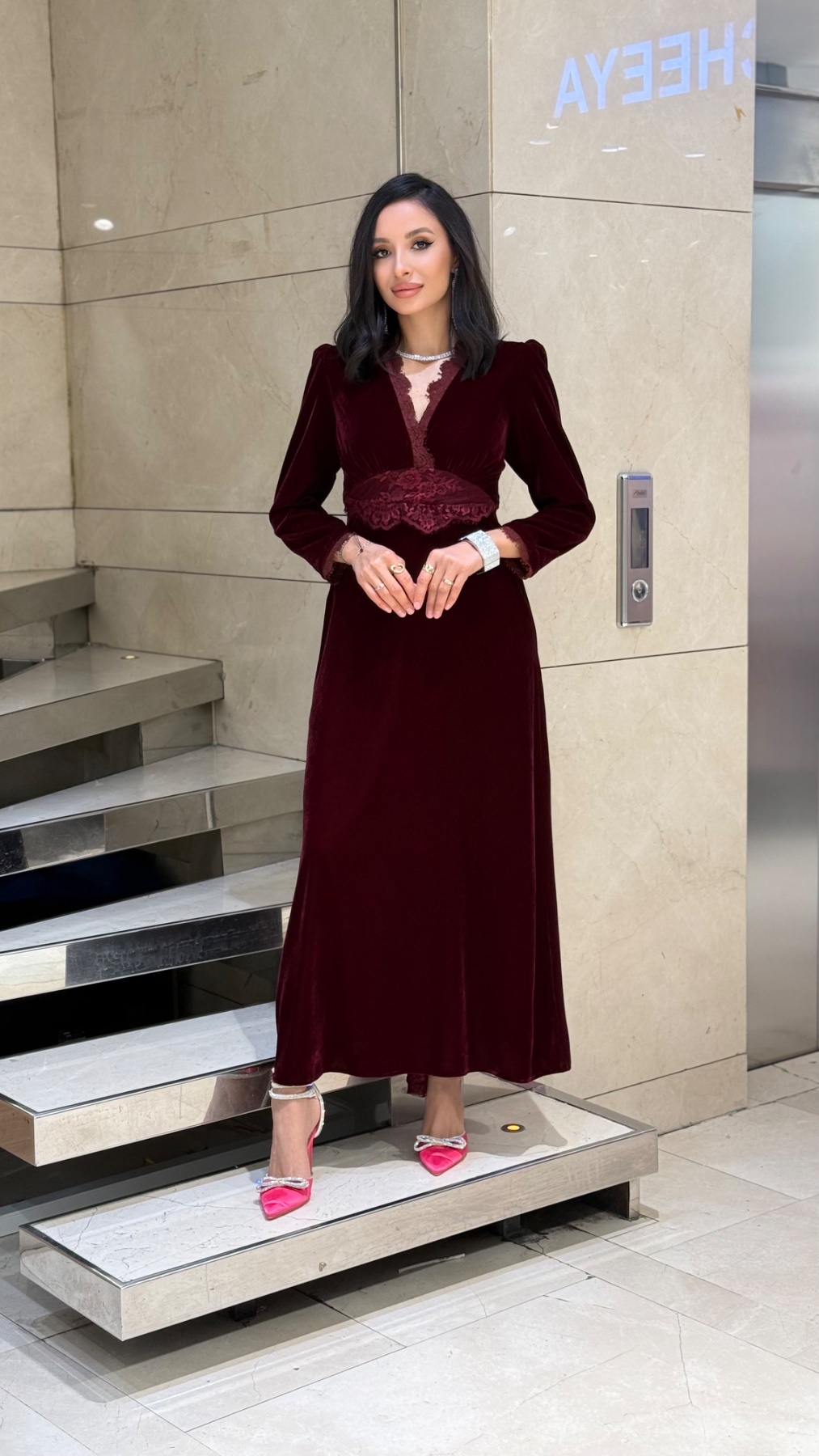 Платье CHIFFON 3547 — женская турецкая коллекция ALSHARM, ракурс 1