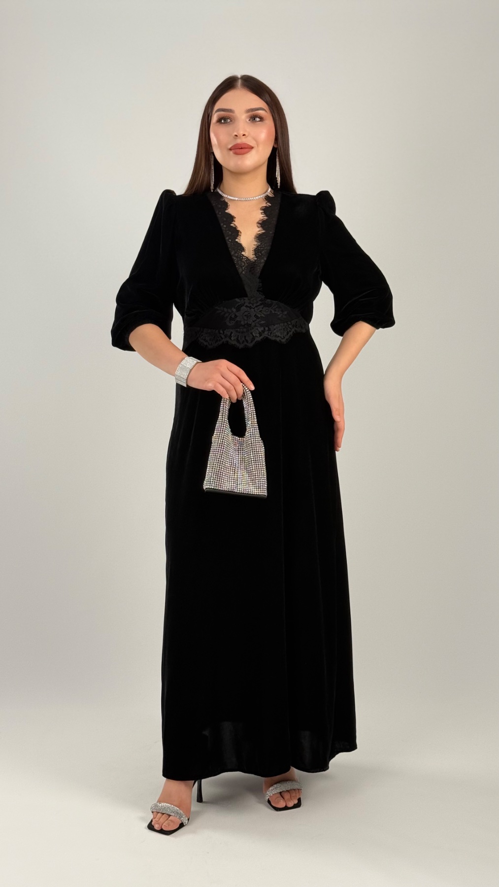 Платье CHIFFON 3539 — женская турецкая коллекция ALSHARM, ракурс 2