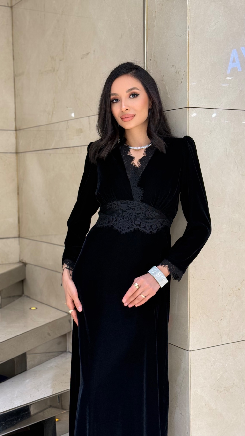 Платье CHIFFON 3547 — женская турецкая коллекция ALSHARM, ракурс 2