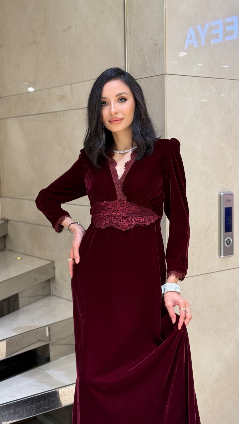 Платье CHIFFON 3547 — женская турецкая коллекция ALSHARM, ракурс 3